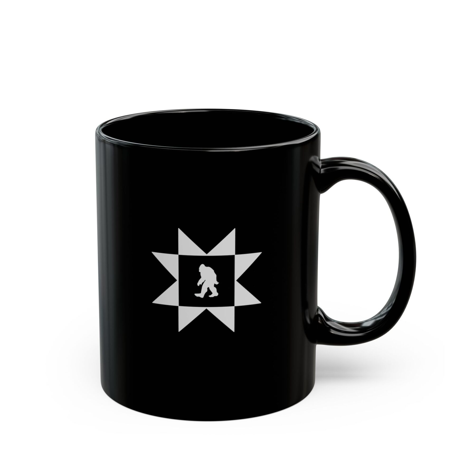 Quilty Squatch Black Mug (11oz, 15oz) - Image 3