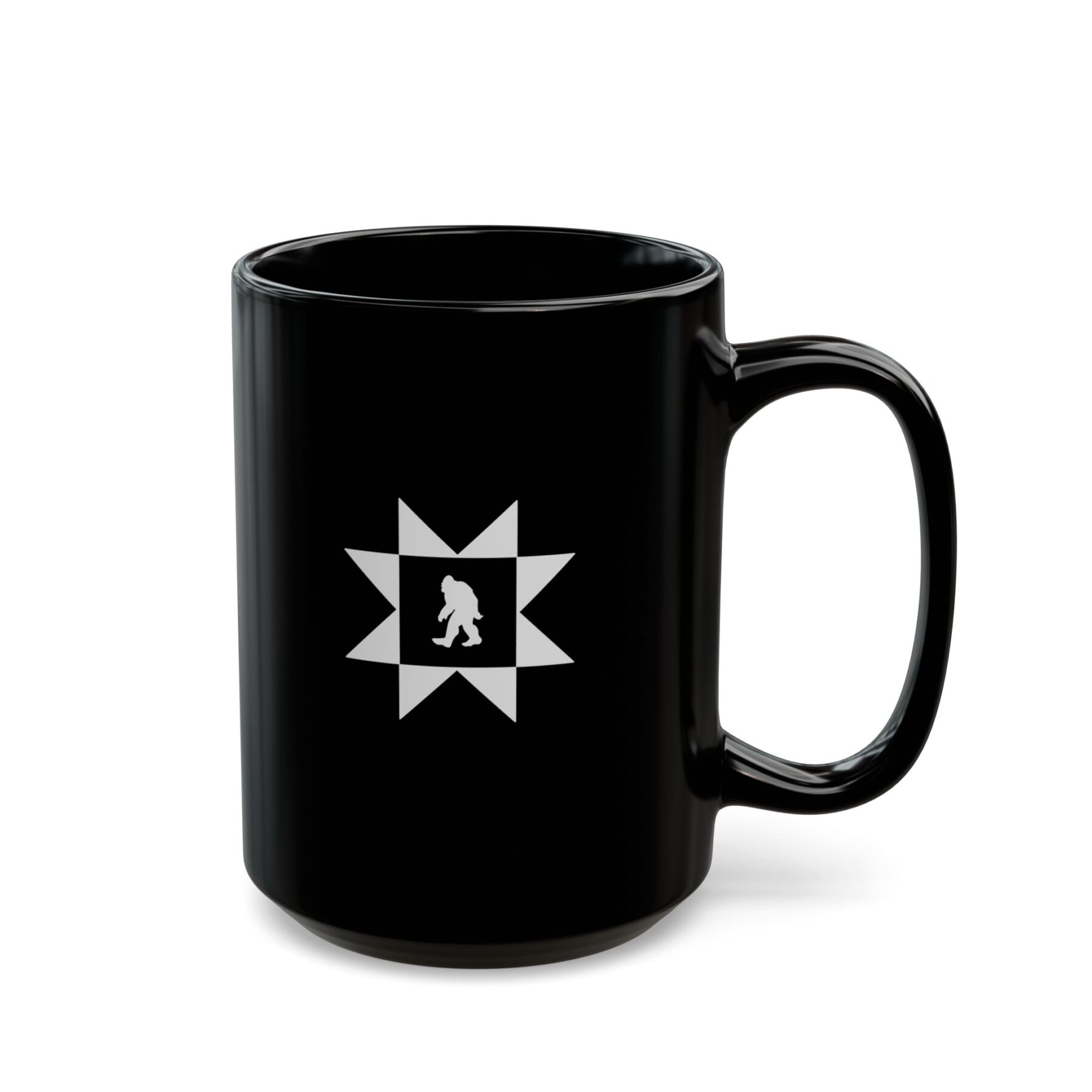 Quilty Squatch Black Mug (11oz, 15oz)