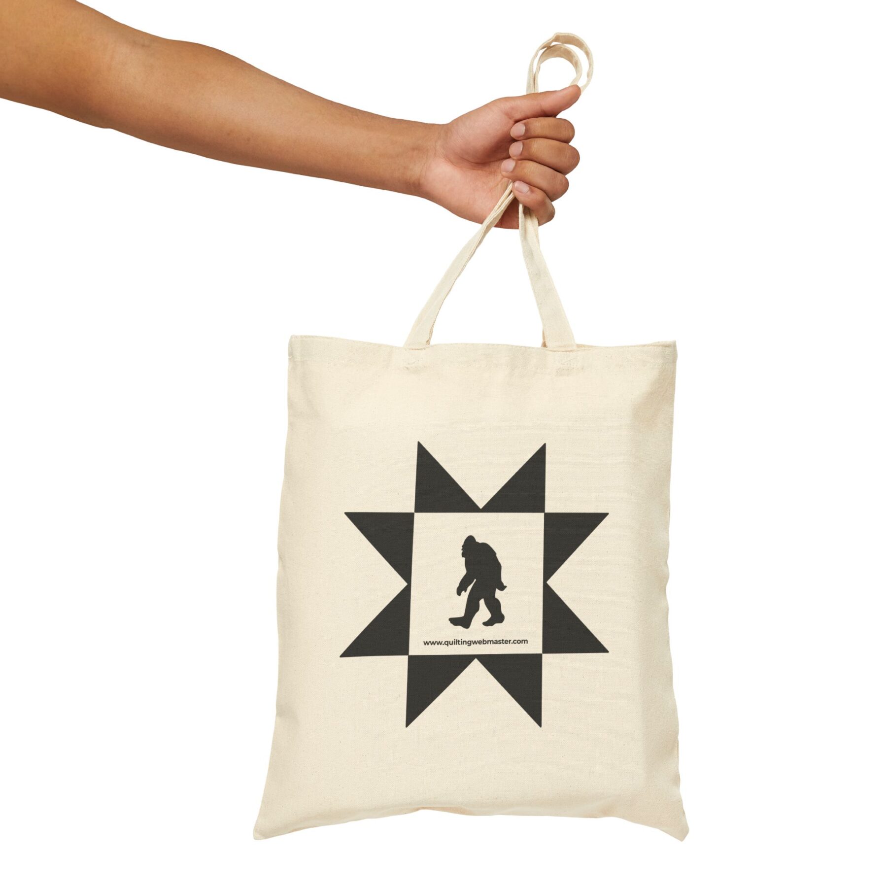 Quilty Squatch Cotton Canvas Tote Bag
